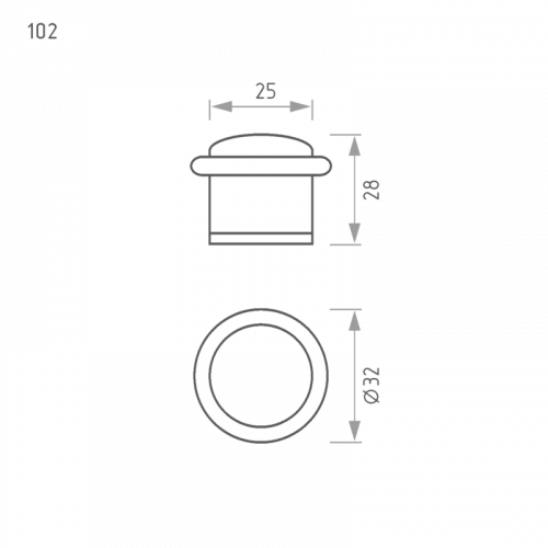 Ограничитель дверной напольный НОРА-М 102 хром
